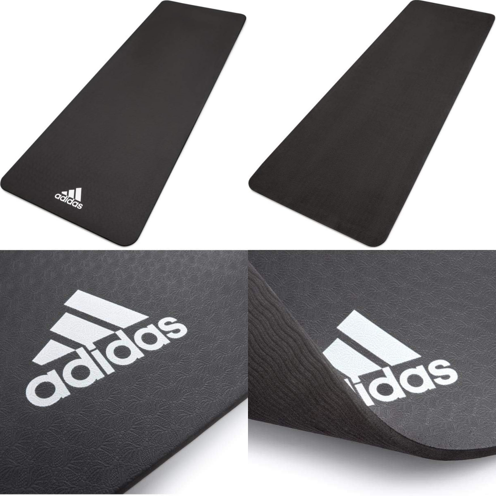 ADIDAS 輕量波紋瑜珈墊 8MM 瑜珈墊 運動墊 運動瑜珈 輕量化 ADYG-10100 【樂買網】, 10010SV 太空灰, large