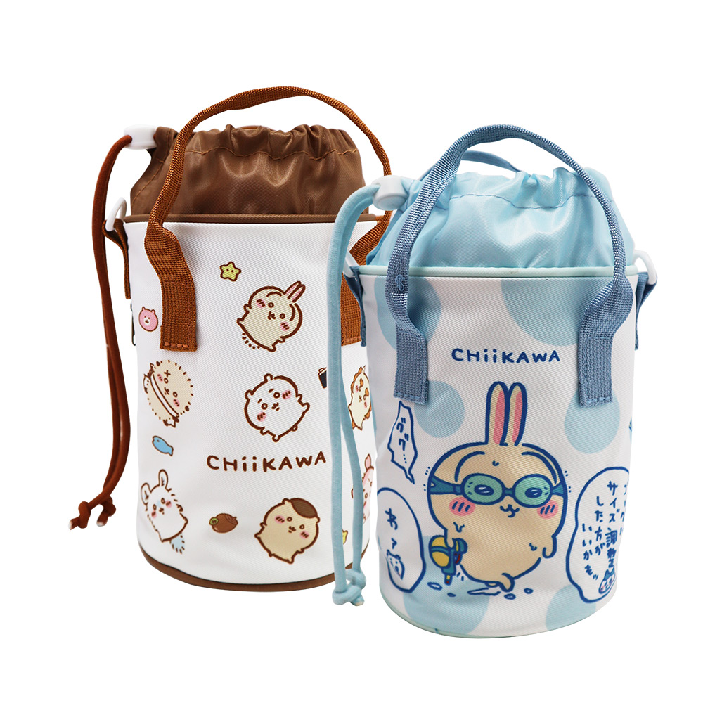 吉伊卡娃-束口水壺袋-藍x1+咖啡x1, , large