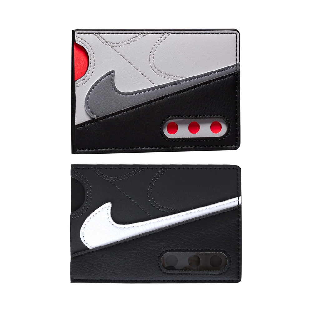 NIKE ICON AIR MAX90 卡片夾 票卡夾 名片夾 證件夾 證件套 錢包 皮夾 輕薄 時尚 拼接 灰黑紅 黑, , large