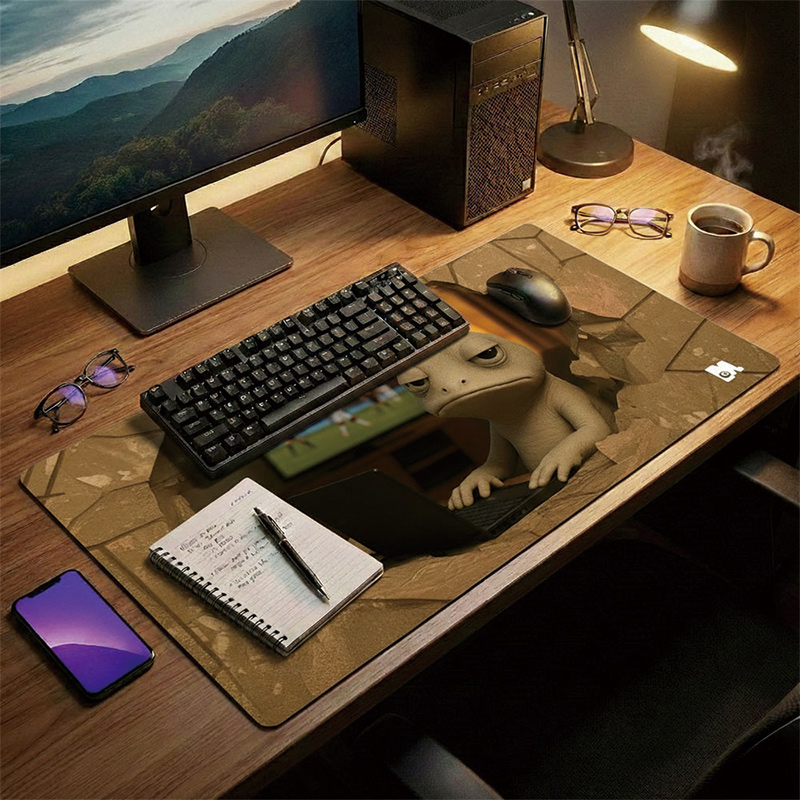 【Monster】 3D Scene Desk Mat (60x34cm) &ndash; Grumpy Gecko, , large