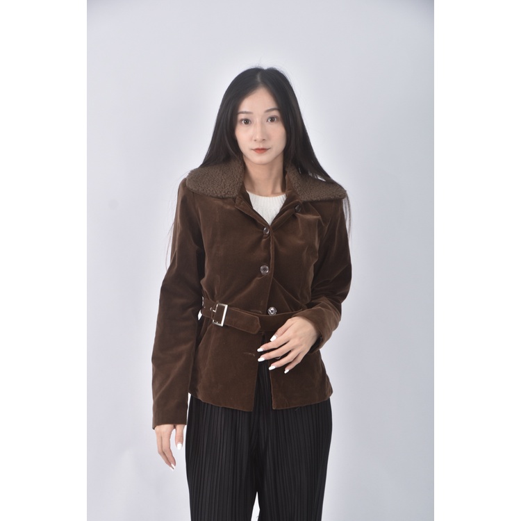 (S) classic walk質感棕色綁帶外套二手衣, , large