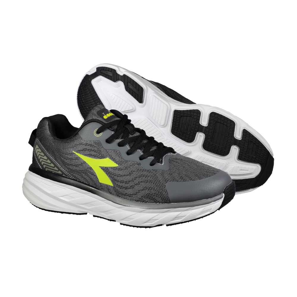 DIADORA迪亞多那 專業輕量夜跑男鞋 男運動鞋 男鞋 慢跑鞋 夜光 透氣 高腳背 寬腳板 吸震 厚底 止滑 藍 灰, , large