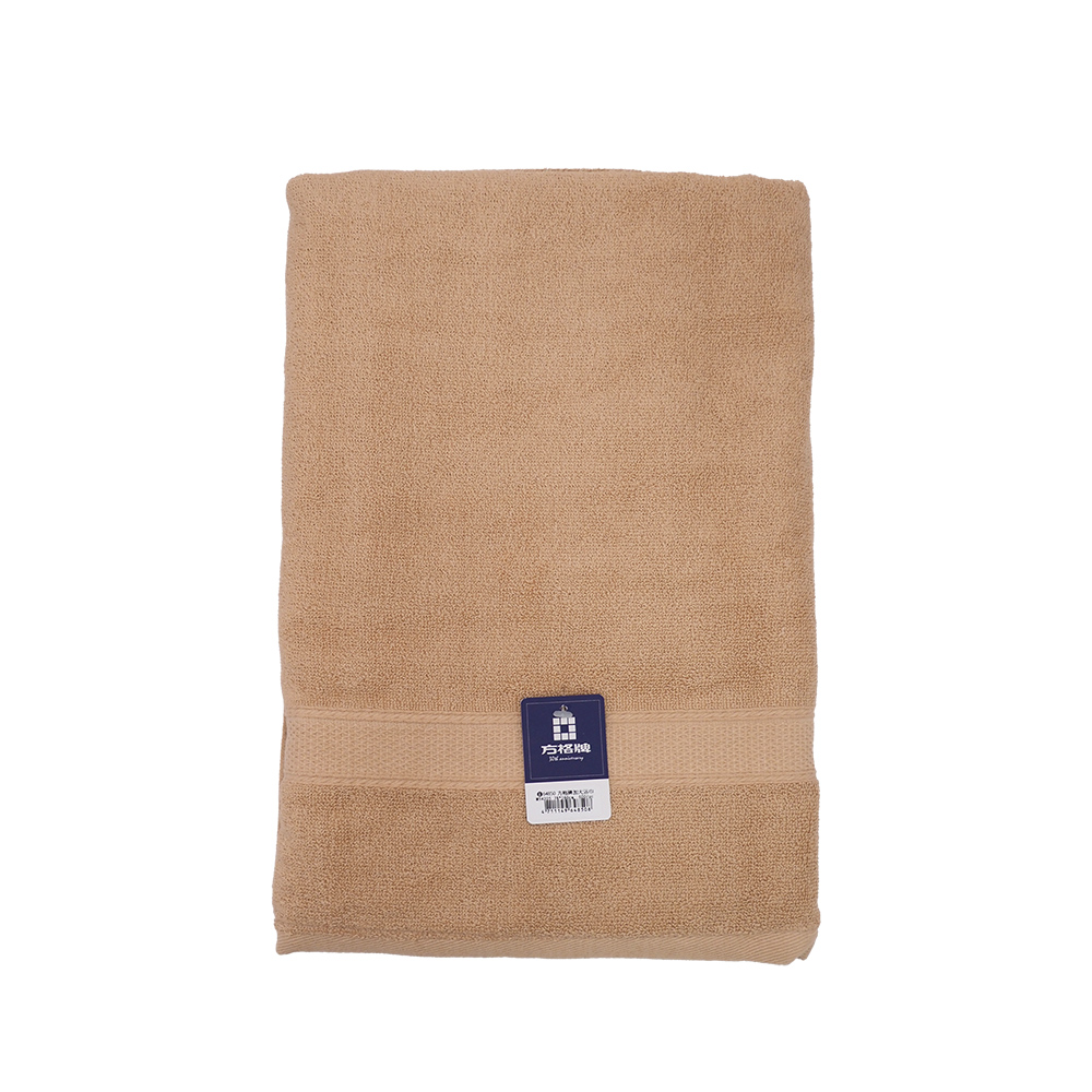 方格牌飯店級加大浴巾-78x160cm-卡其色-1入, , large