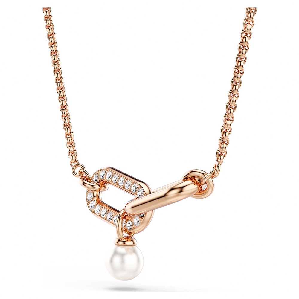 SWAROVSKI 施華洛世奇 Constella 優雅珍珠水晶項鍊-玫瑰金(5728589), , large