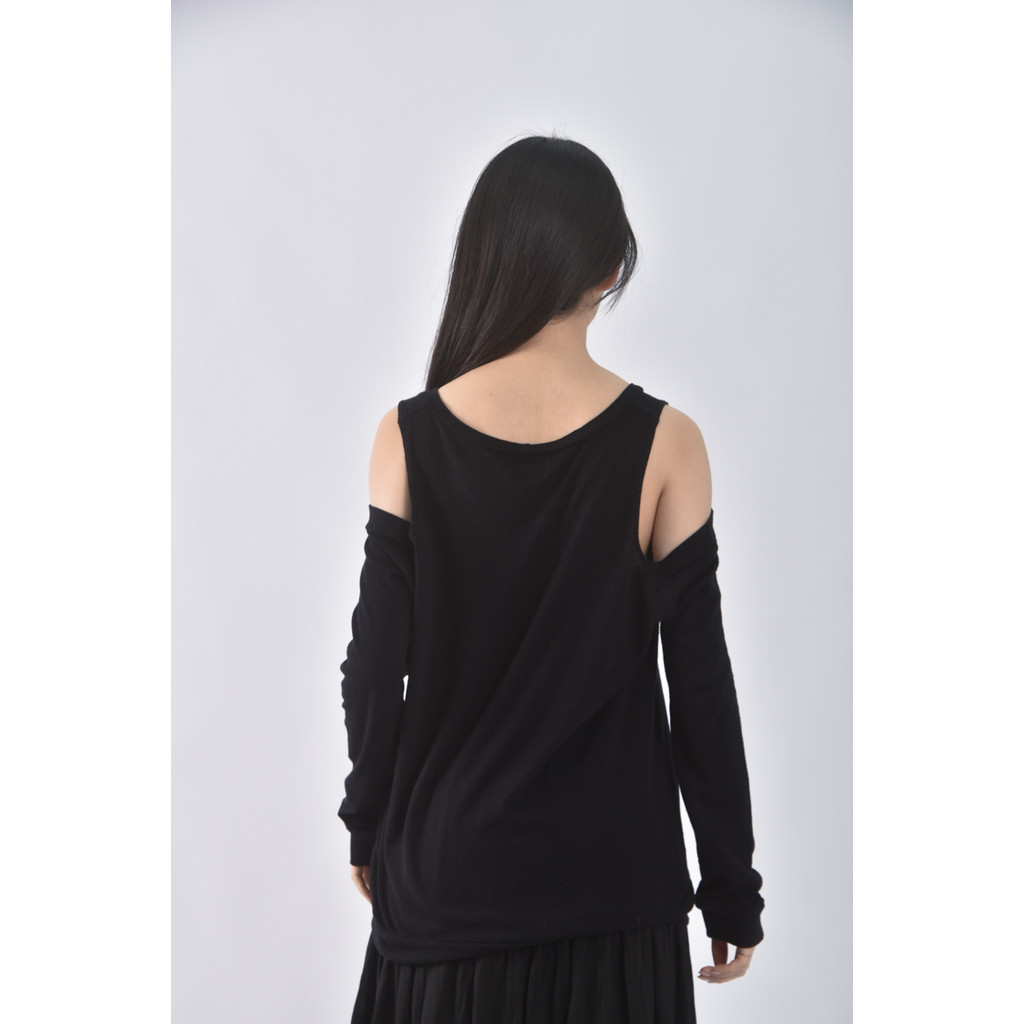 (S) lauren moshi棉質純棉黑色長袖上衣二手衣, , large