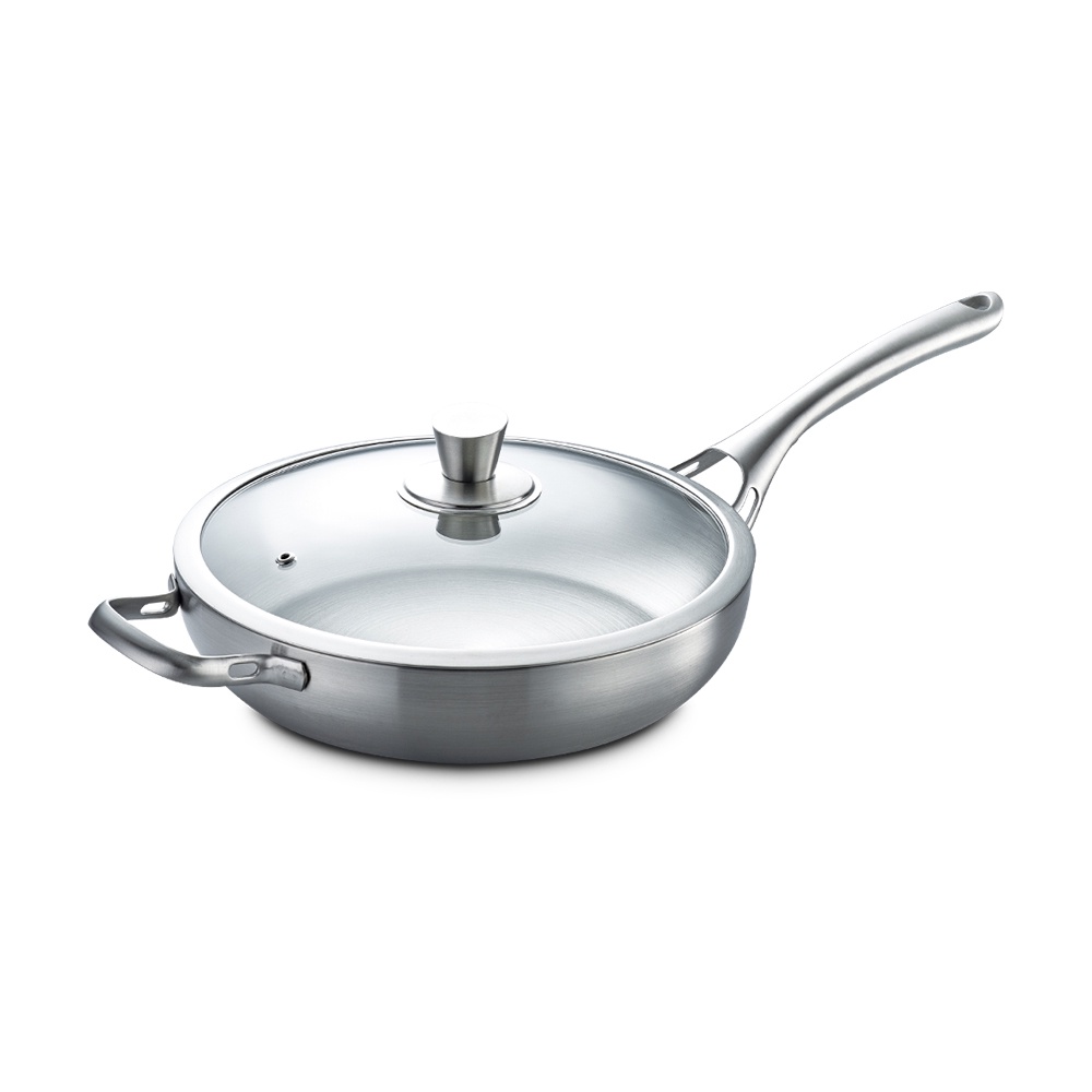 Miyaco 米雅可 典雅316不銹鋼七層複合金平底鍋IH 28cm單把 附蓋-Leidea樂德兒, , large