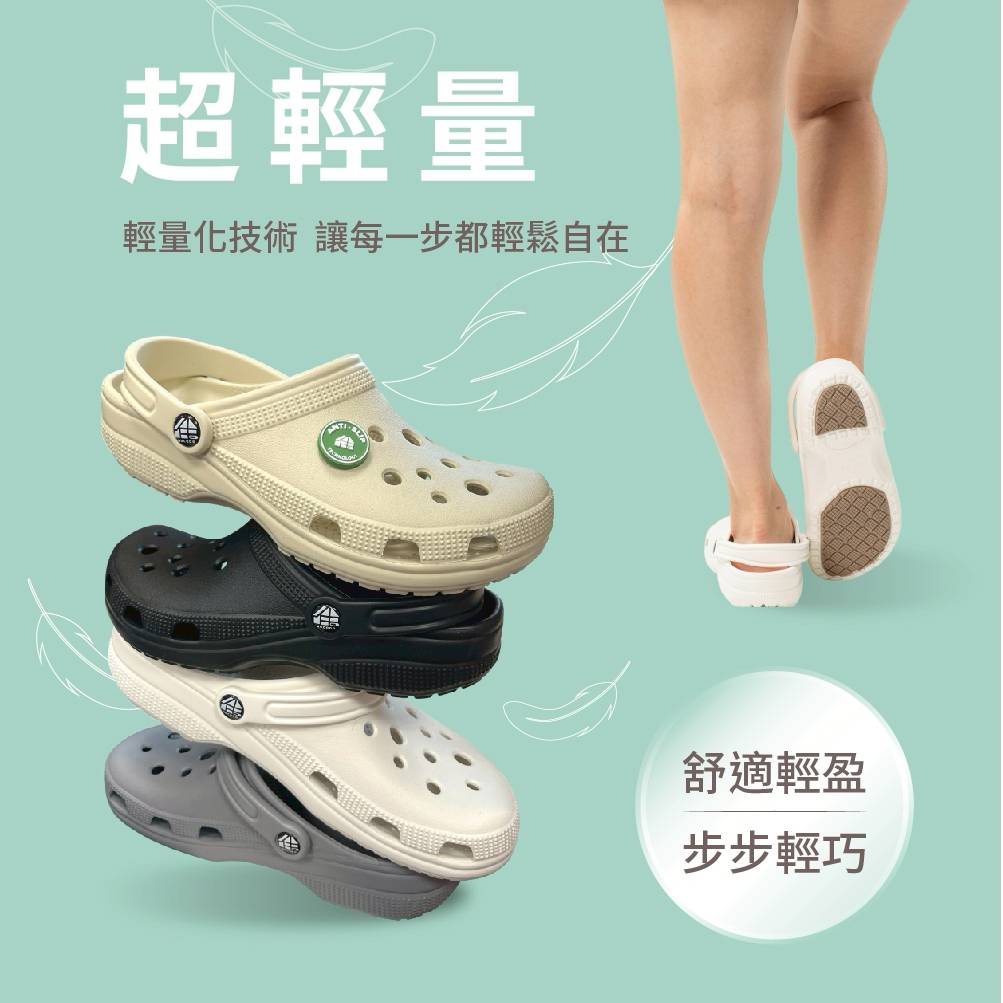 (eShoes) Banjia Home - Taqu Outdoor Non-Slip Slippers, Anti-Slip Slippers for the Elderly, Gardener's Shoes, Crocs, Plain White, 25CM, , large