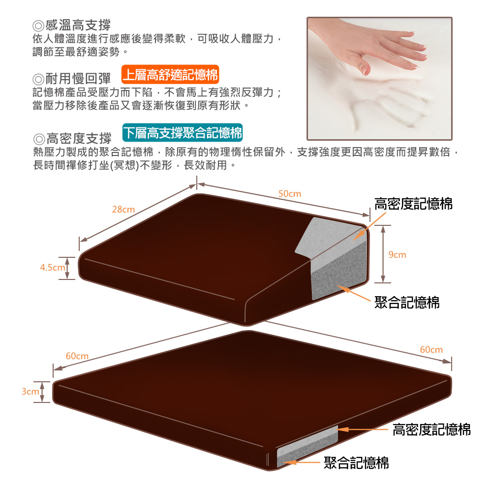 【 Vandino 】打坐墊（組合）- 咖啡色, , large