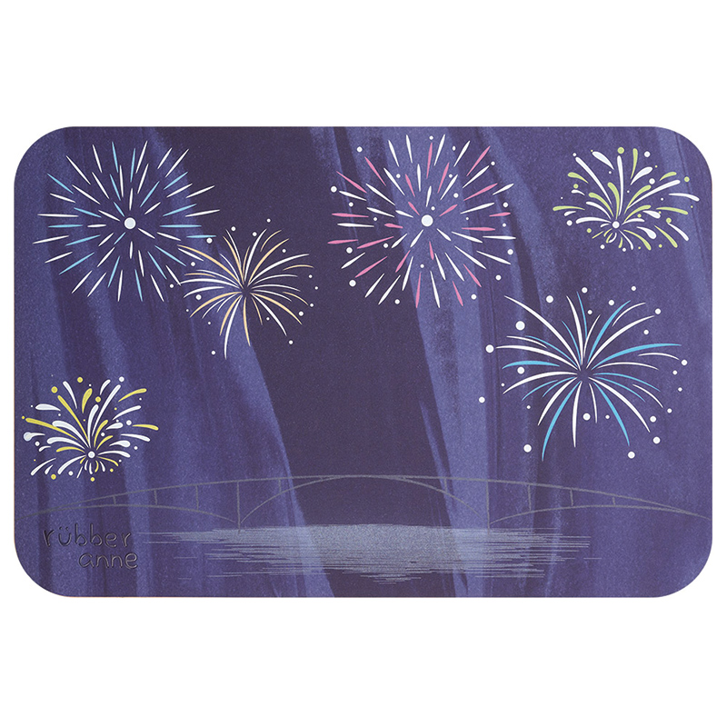 【Monster】 Luminous Soft Diatomaceous Earth Absorbent Mat &ndash; Fireworks Festival (60x40cm) &ndash; Purple Series