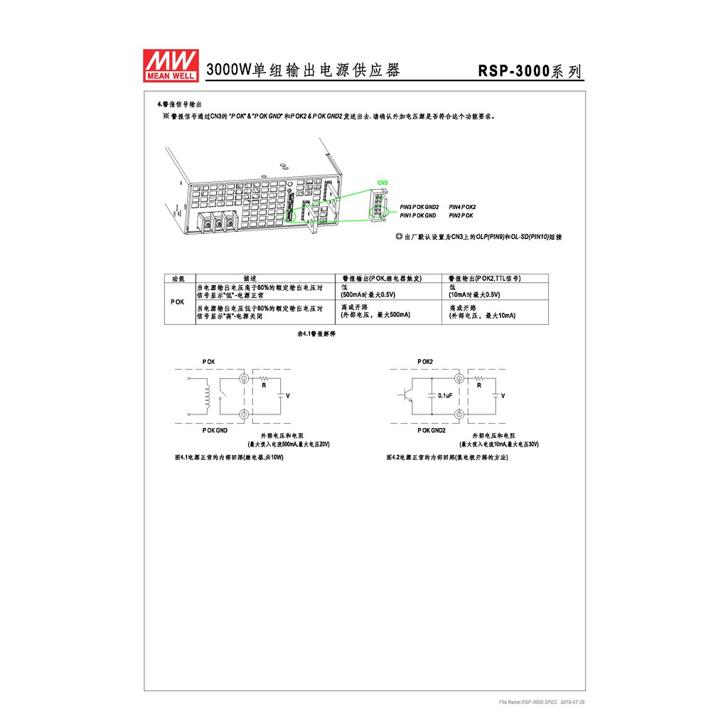 明緯 3000W單組輸出電源供應器(RSP-3000-24), , large