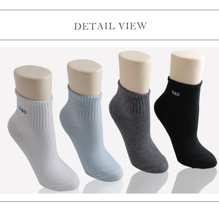 【D&G】素色刺繡1/2少女襪<灰>DL1001 短襪 襪子, , large