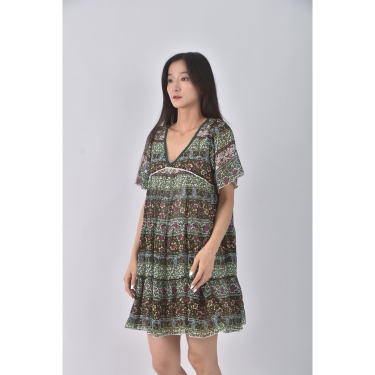 (S) jeanasis質感V領綠色洋裝二手衣, , large