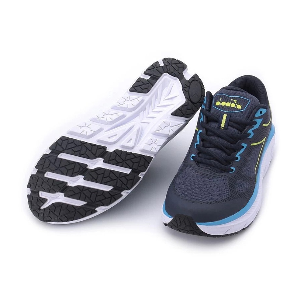 DIADORA迪亞多那 專業避震慢跑鞋 男運動鞋 男鞋 寬楦 透氣 舒適 保護後跟 高彈 吸震 緩衝 耐磨 止滑 黑 藍, , large