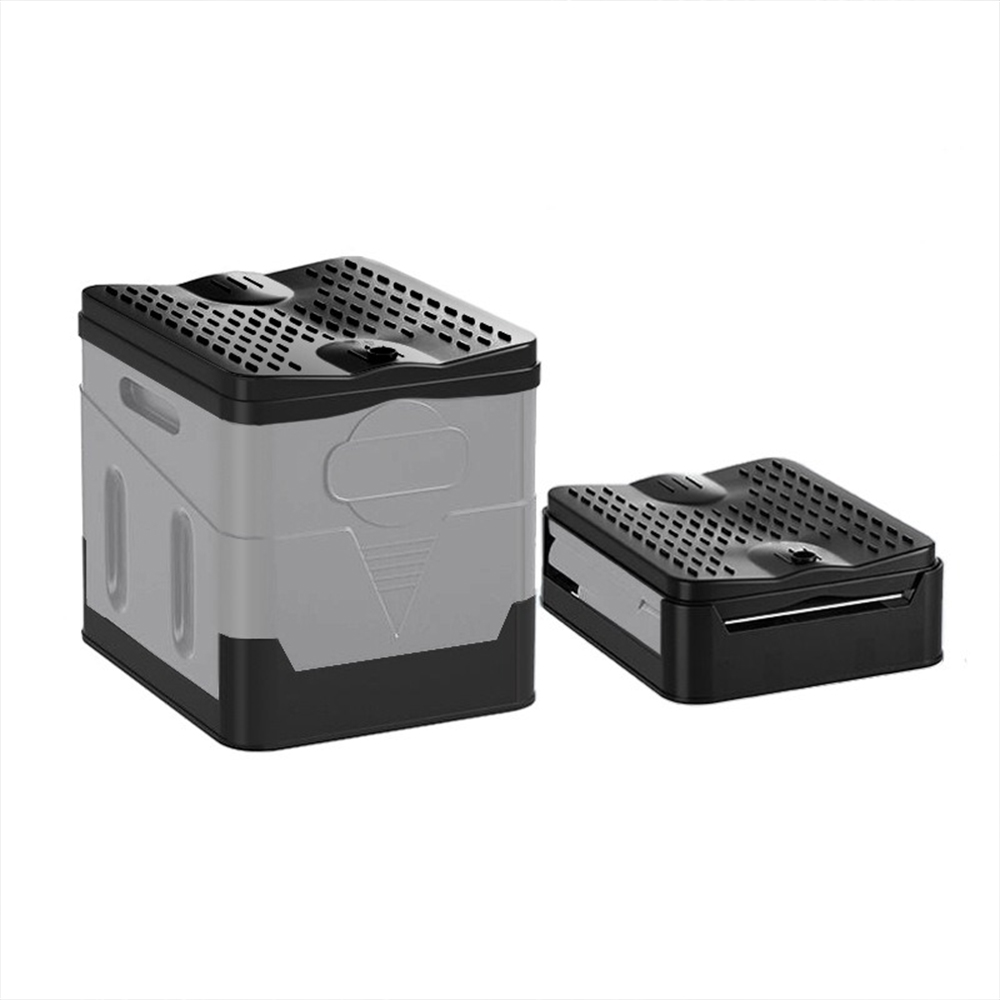 Folding portable toilet, car camping toilet, mobile emergency toilet, outdoor travel storage box, odor-proof with lid, includes hardener, garbage bags, and storage bags.