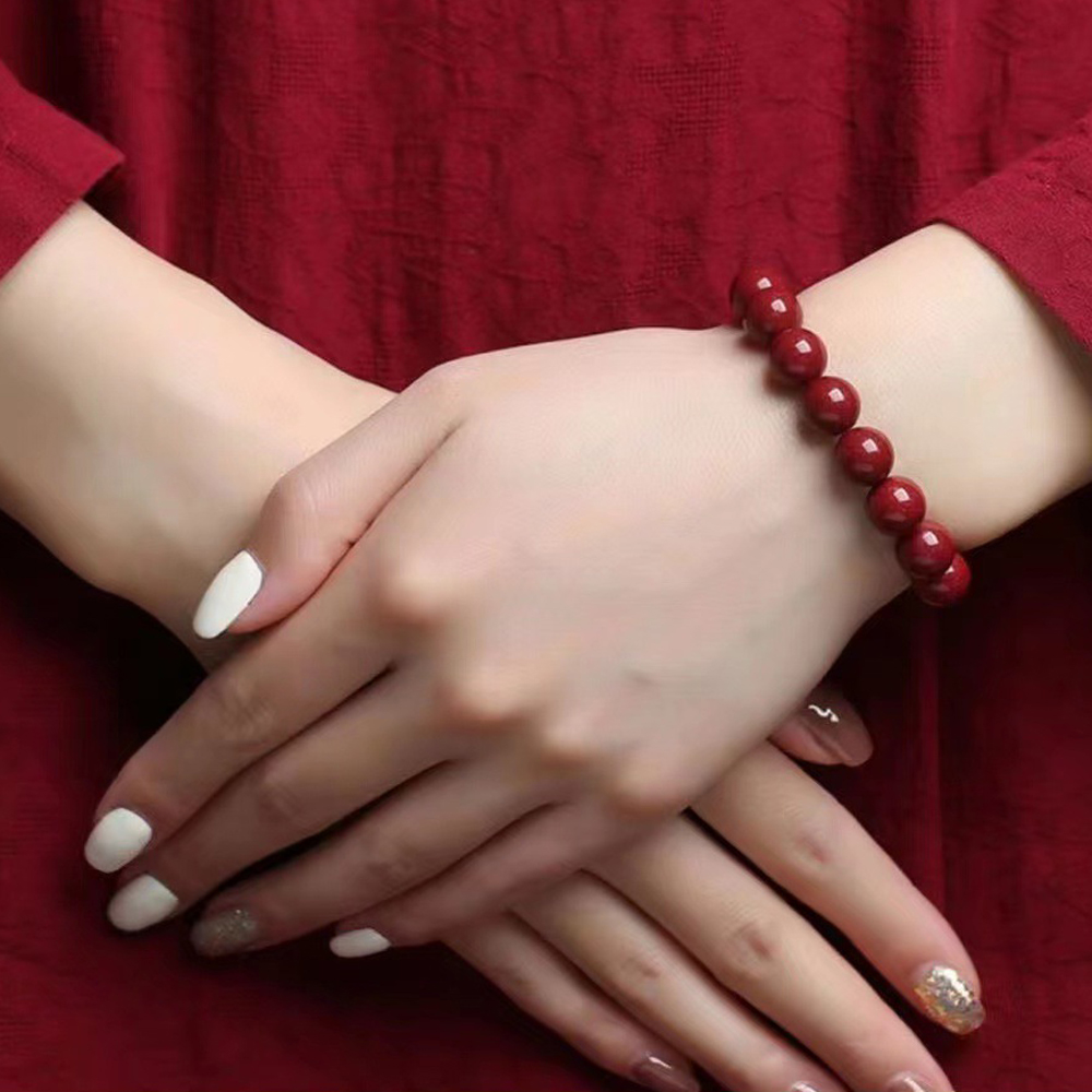 紫金砂【朱砂手鍊】保證朱砂製作 古色古香 絕色動人 佩戴氣質滿分 一來招好運 二來招人氣 深藏不漏的內涵 送禮很有感, , large