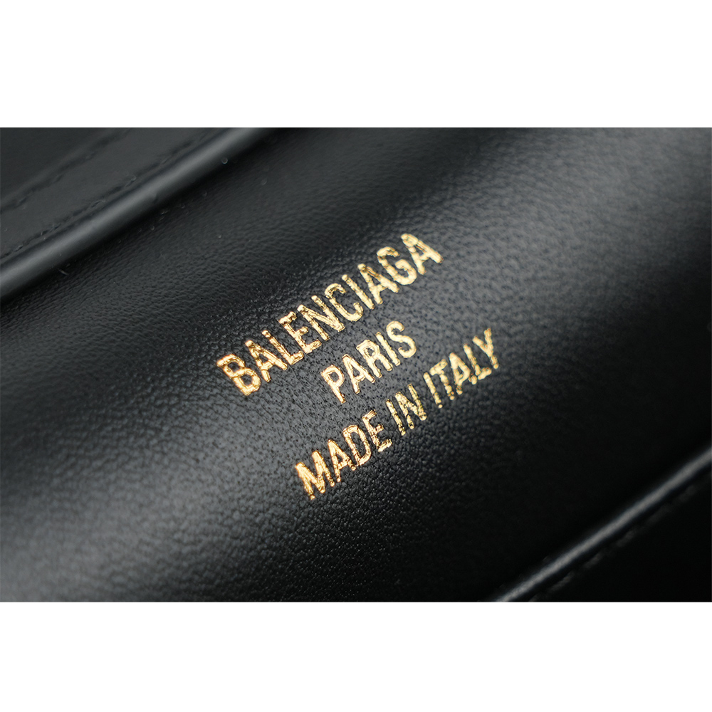 BALENCIAGA 爆款Rodeo 金釦平滑小牛皮迷你手提/斜背二用包/黑色, , large