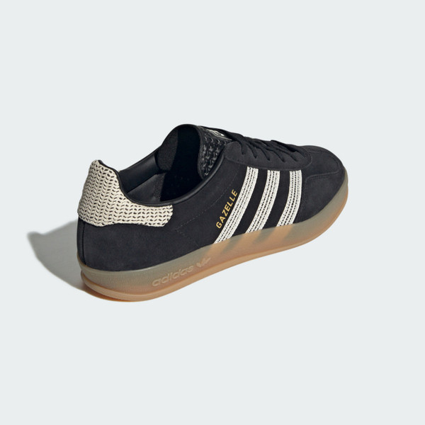 Kixpress-Adidas Gazelle Indoor W 女 運動休閒鞋 德訓鞋 復古 膠底 百搭 黑 米白 [JI2755], , large