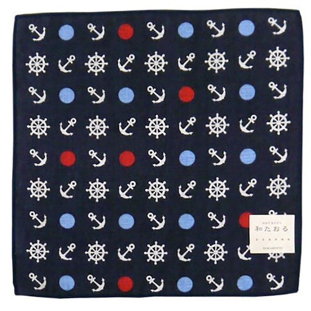 日本製【濱文漾】純棉手帕/方巾－紳士海軍, , large