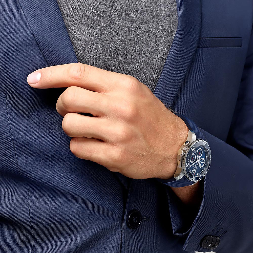 LONGINES 浪琴 深海征服者浪鬼陶瓷計時潛水機械錶-藍/43mm L38834969, , large