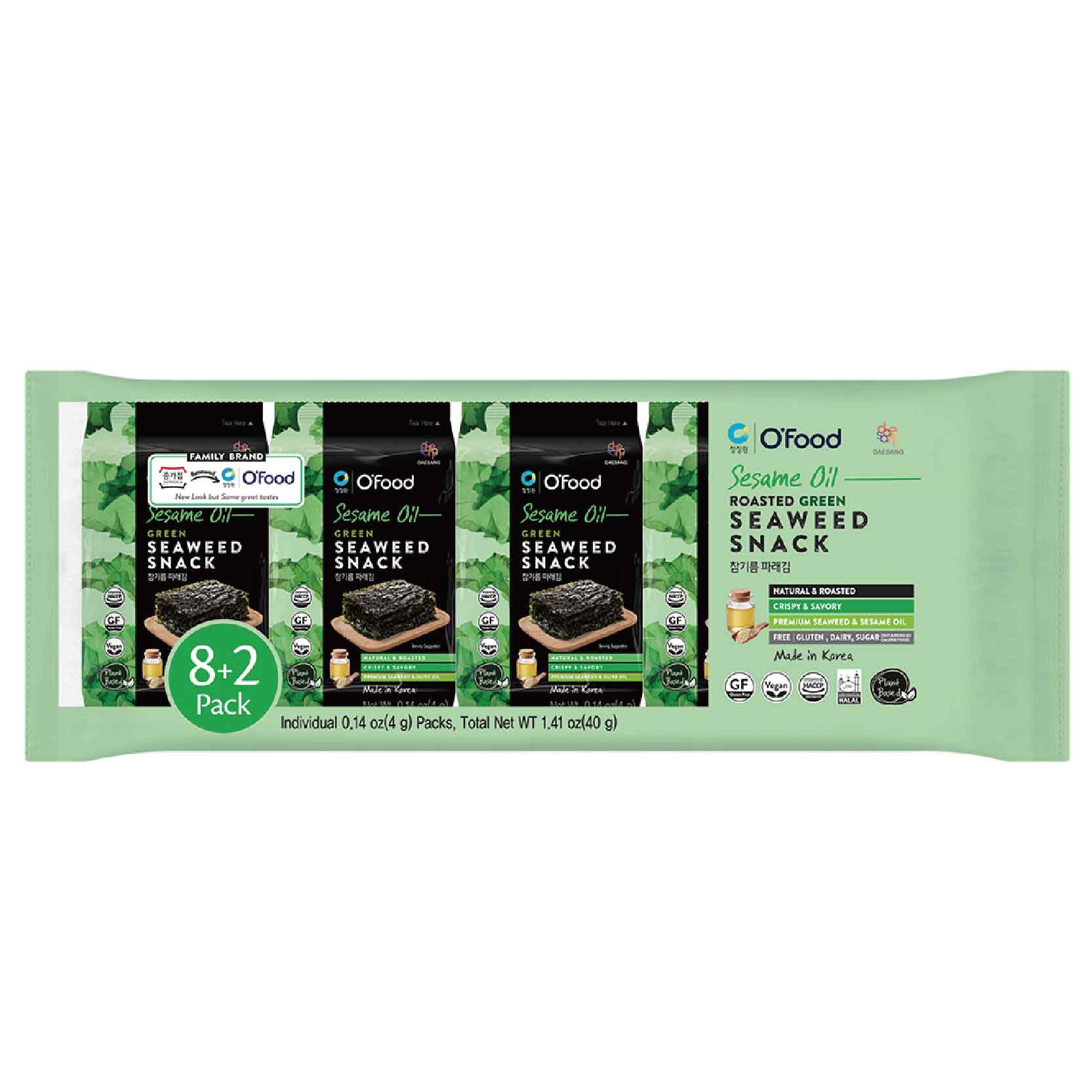 ROASTED GREEN SEAWEED SNACK(SESAME OIL), , large