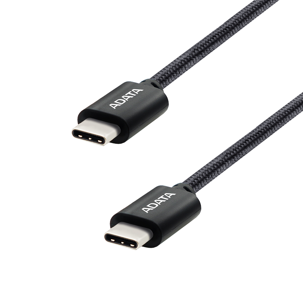 【ADATA 威剛】USB-C to USB-C 黑色 充電傳輸線 編織線 長度 100cm, , large