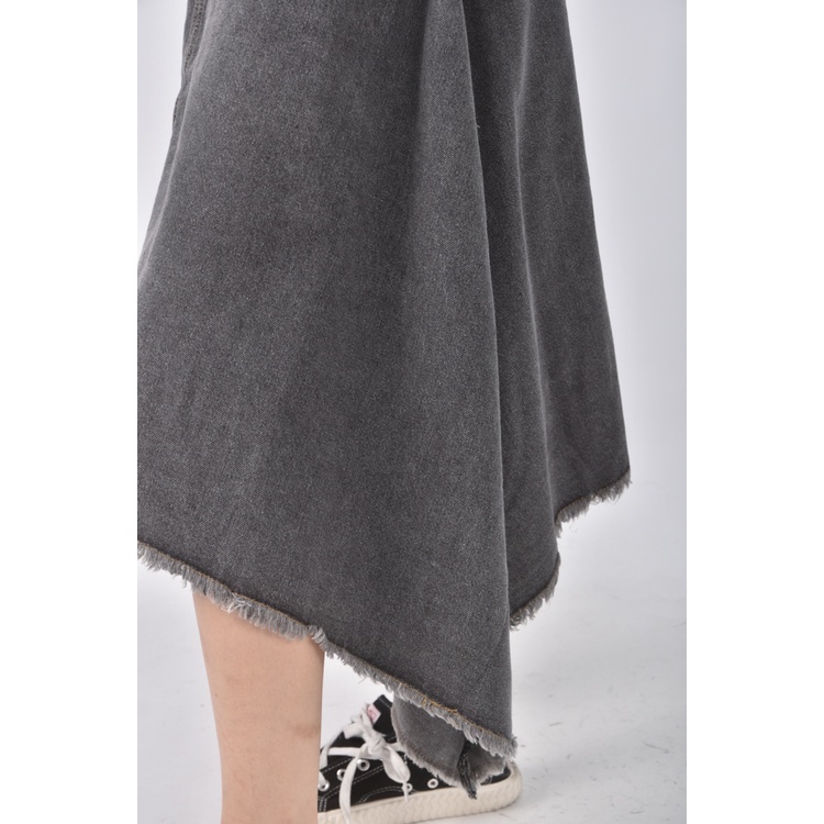 (S) suitangtang質感丹寧牛仔棉質純棉灰色長裙二手衣, , large