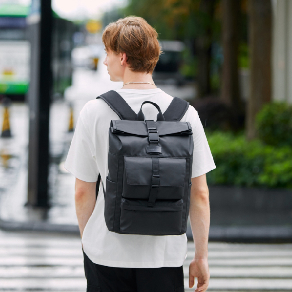 KINGSONS Roll Top Commuter Backpack, , large