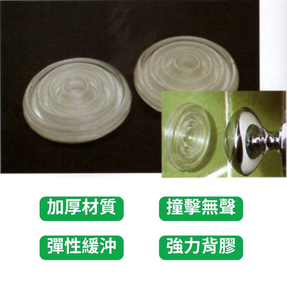 金德恩 GS MALL 台灣製造 一組2入 門把防撞墊 黏貼式門把套 透明防撞 門把防撞貼 門把緩衝貼 門把防撞門擋 家具防護, , large