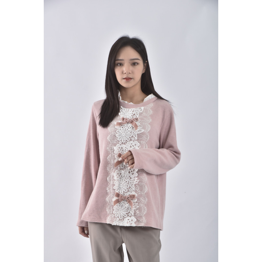 (L) moolbyoungzari韓牌少女粉色長袖上衣二手衣, , large