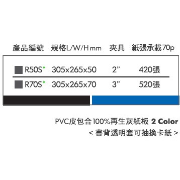 REGINA立強牌 R50SA 2"二孔拱型夾 文件夾 資料夾 檔案夾, , large