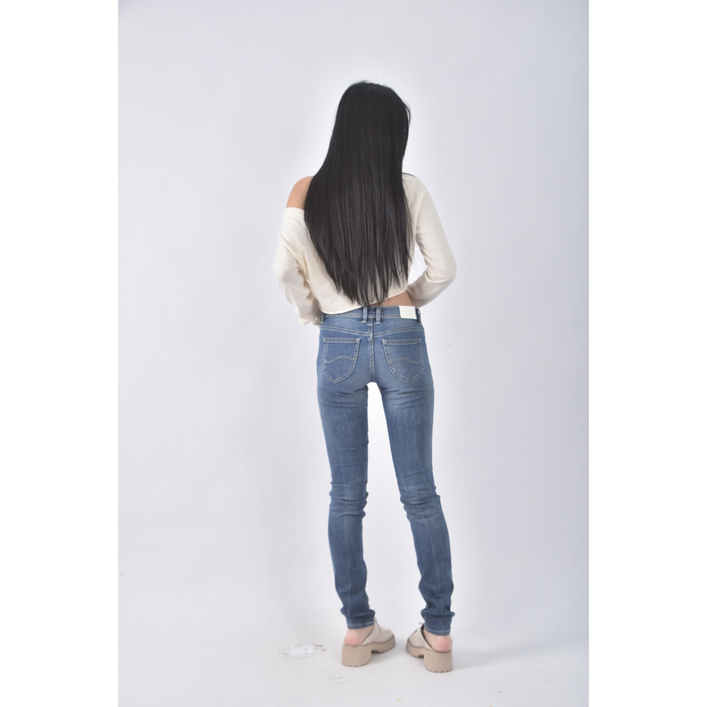 (S) jade fusion denim丹寧牛仔棉質刷破藍色綁帶長褲二手衣, , large