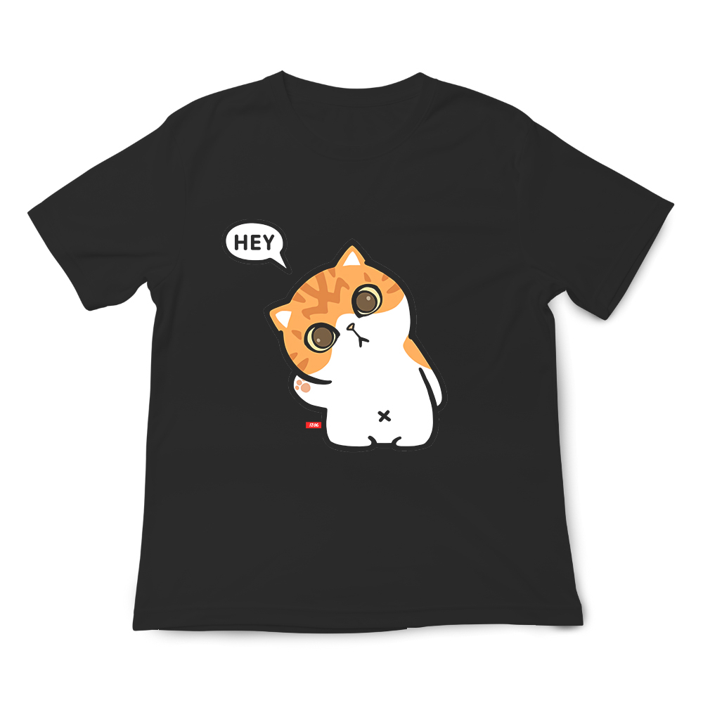 JZ TEE 柴犬&貓咪HEY 印花短袖T恤, , large