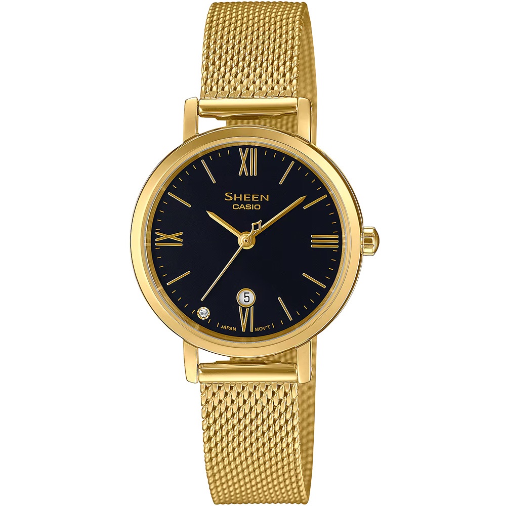 CASIO 卡西歐 SHEEN 優雅米蘭帶石英女錶 SHE-4540GM-1A, , large