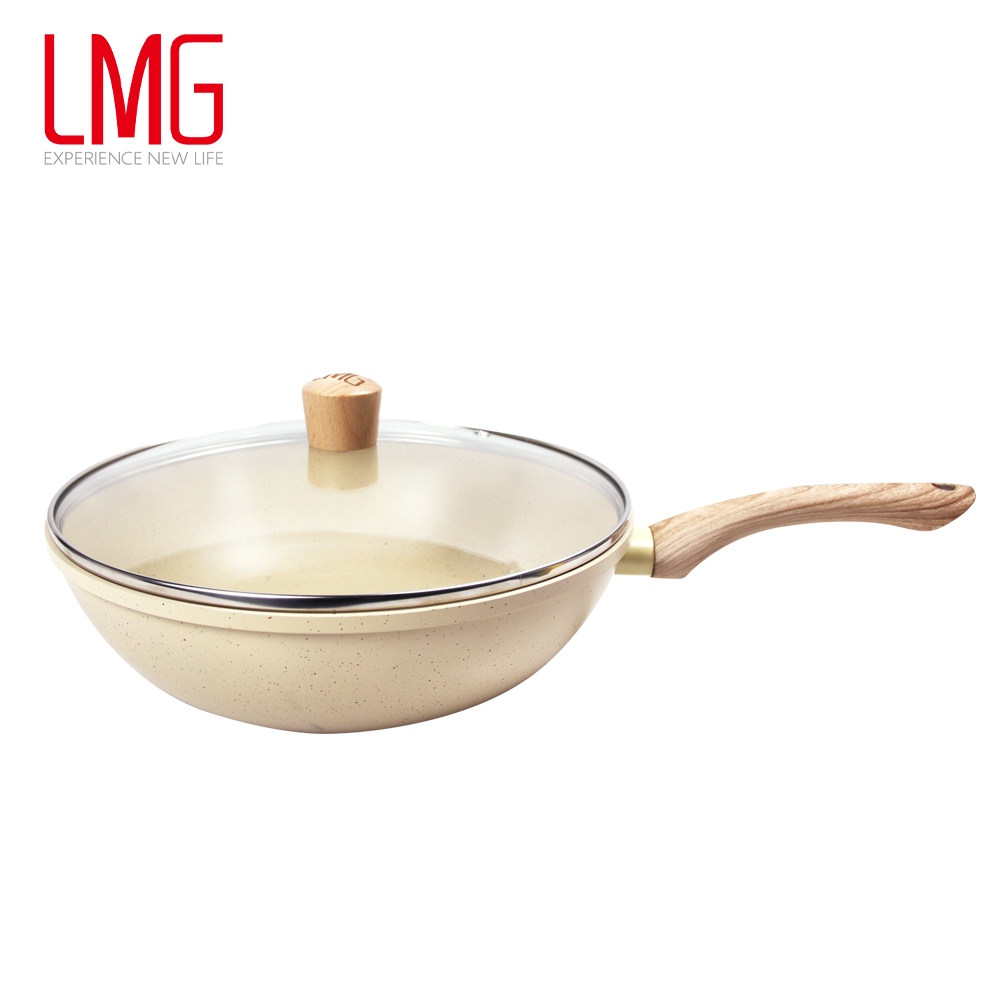 【LMG】香草系列日式不沾炒鍋-28CM 贈漏鏟+料理鏟組, , large
