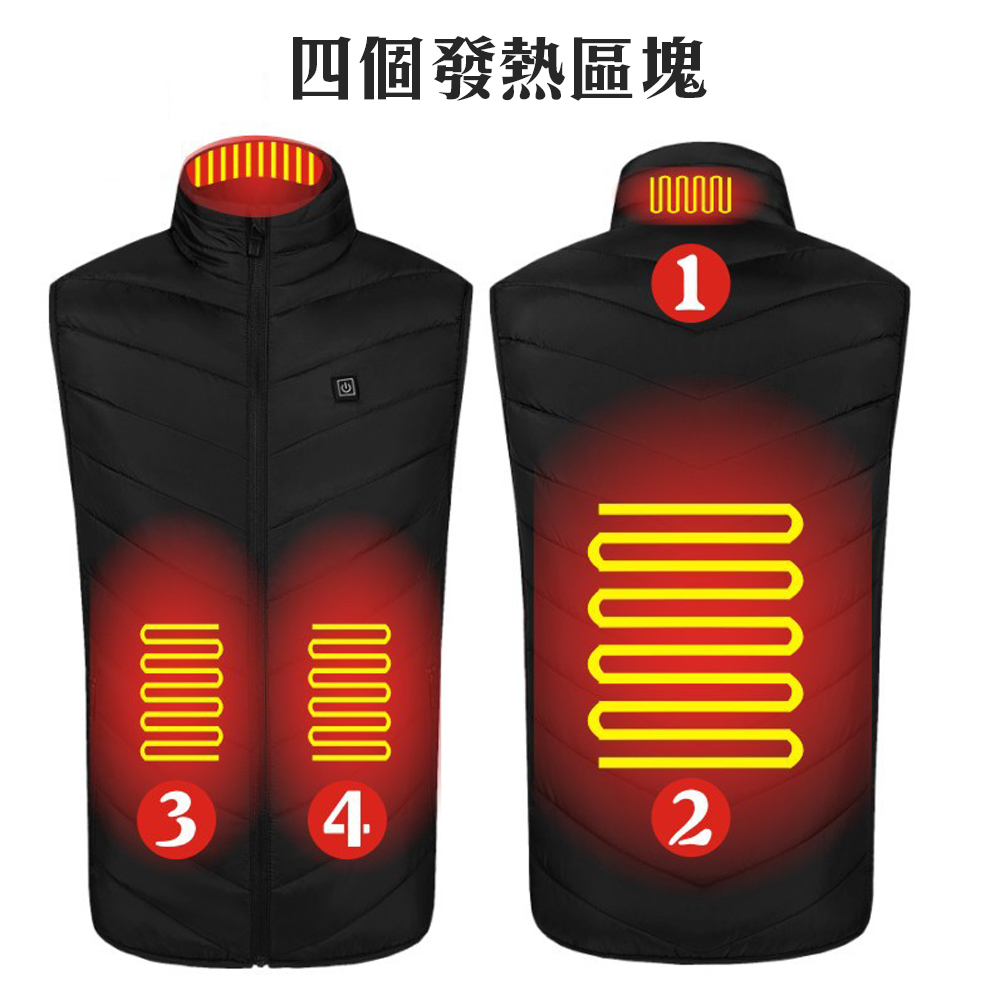 Smart Heated Vest &ndash; USB 4-Zone Heating, Adjustable Temperature Control (Low Heat Mode), Essential for Travel, Snowy Weather & Cold Waves, Keeps You Warm & Protected, , large
