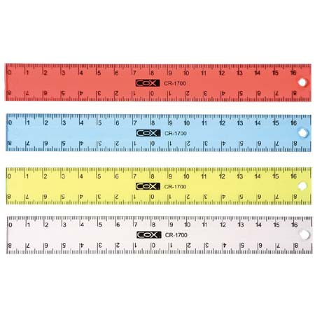 COX三燕  17公分塑膠直尺 (CR-1700)紅