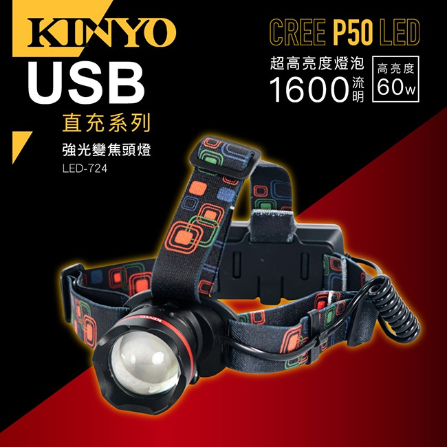 KINYO P50強光變焦頭燈, , large
