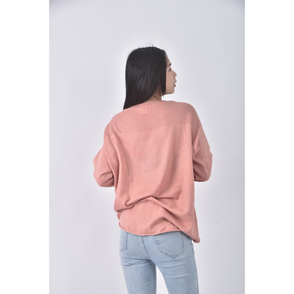 (XL) lativ圓領粉色長袖上衣二手衣, , large