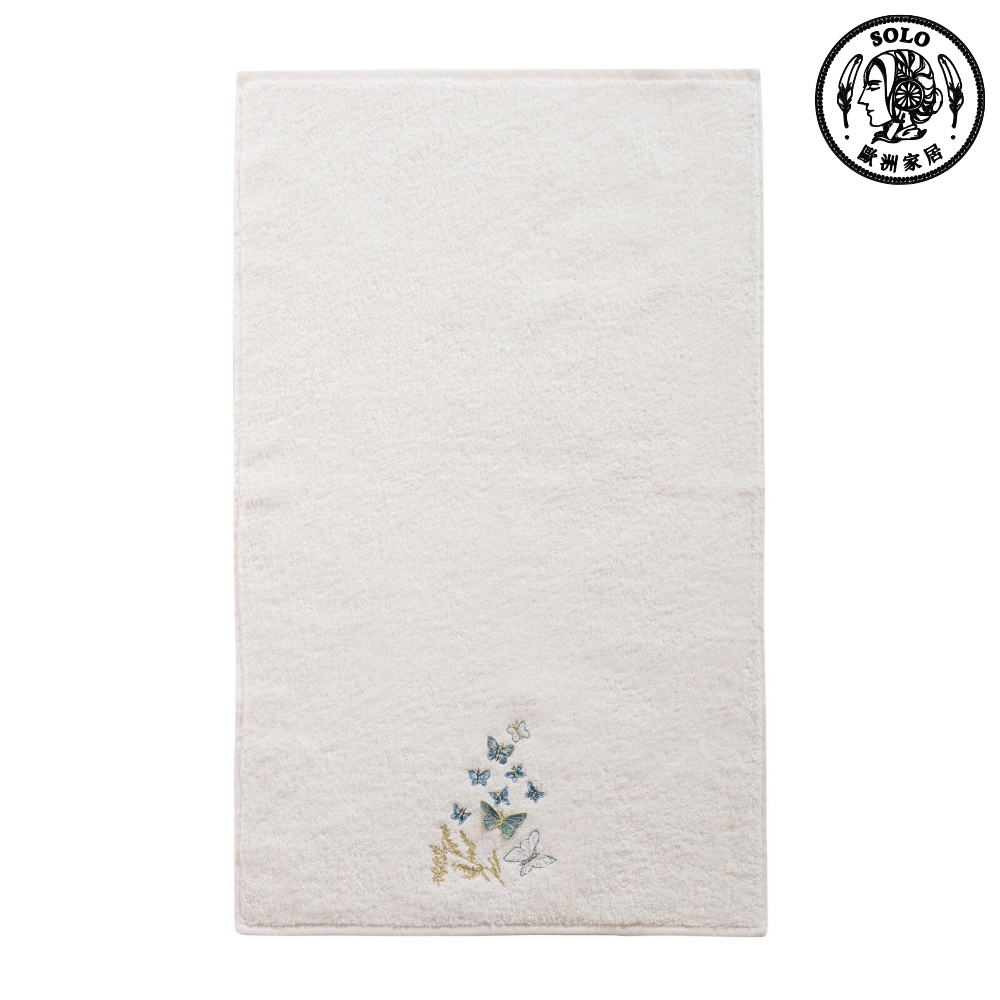 【SOLO Vintage】LCW Home 50x80cm Butterfly Embroidery Towel 100% Cotton Absorbent Made in Turkey, , large