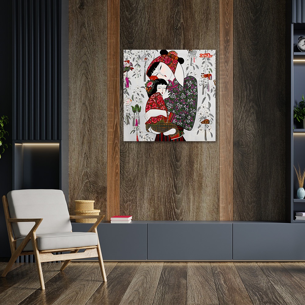 【御畫房】民俗系列三 國家一級畫師手繪油畫80×80cm(VF-184), , large
