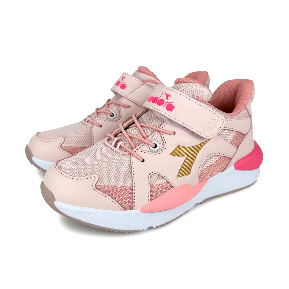 DIADORA迪亞多那 超寬楦兒童跑鞋 童鞋 童運動鞋 輕量 透氣 保護後跟 吸震 減壓 足弓支撐 健康鞋墊 藍 粉, , large