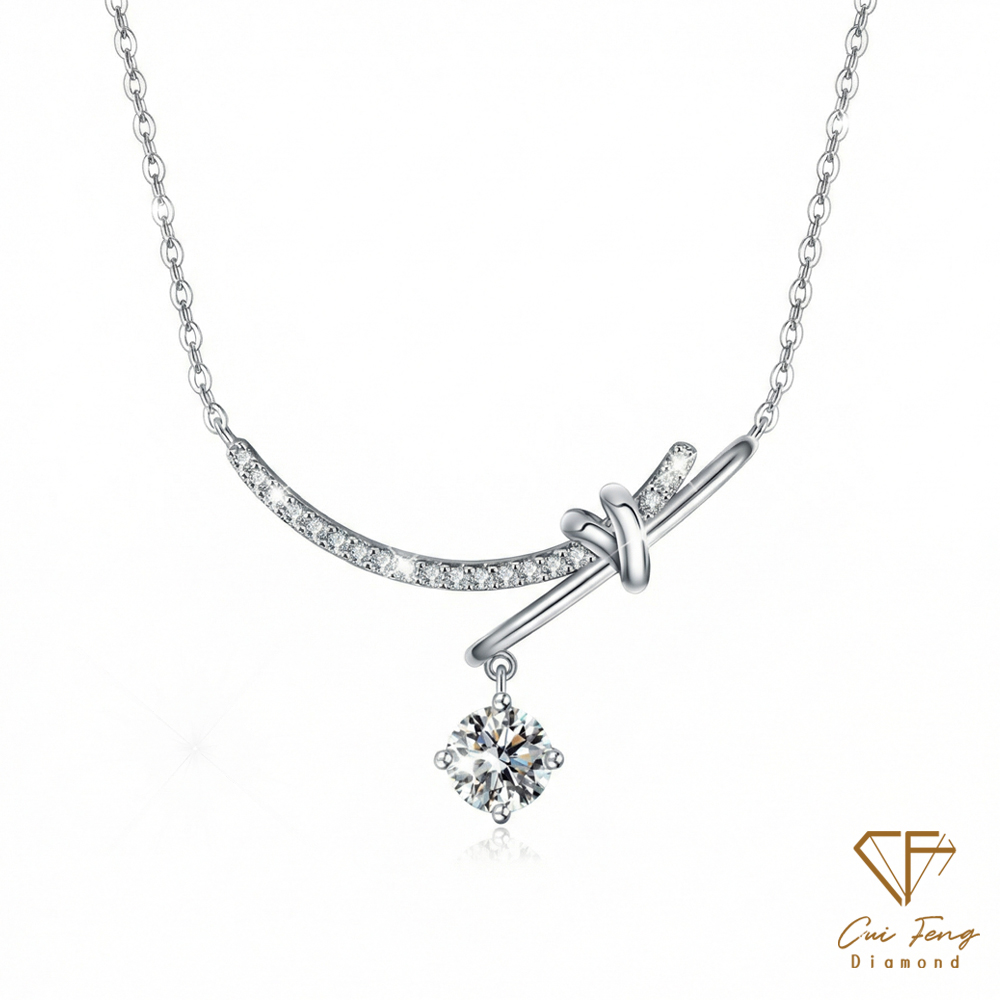 【CF鑽飾】項鍊 莫桑鑽《星之所繫》1克拉 白金色項墜, , large