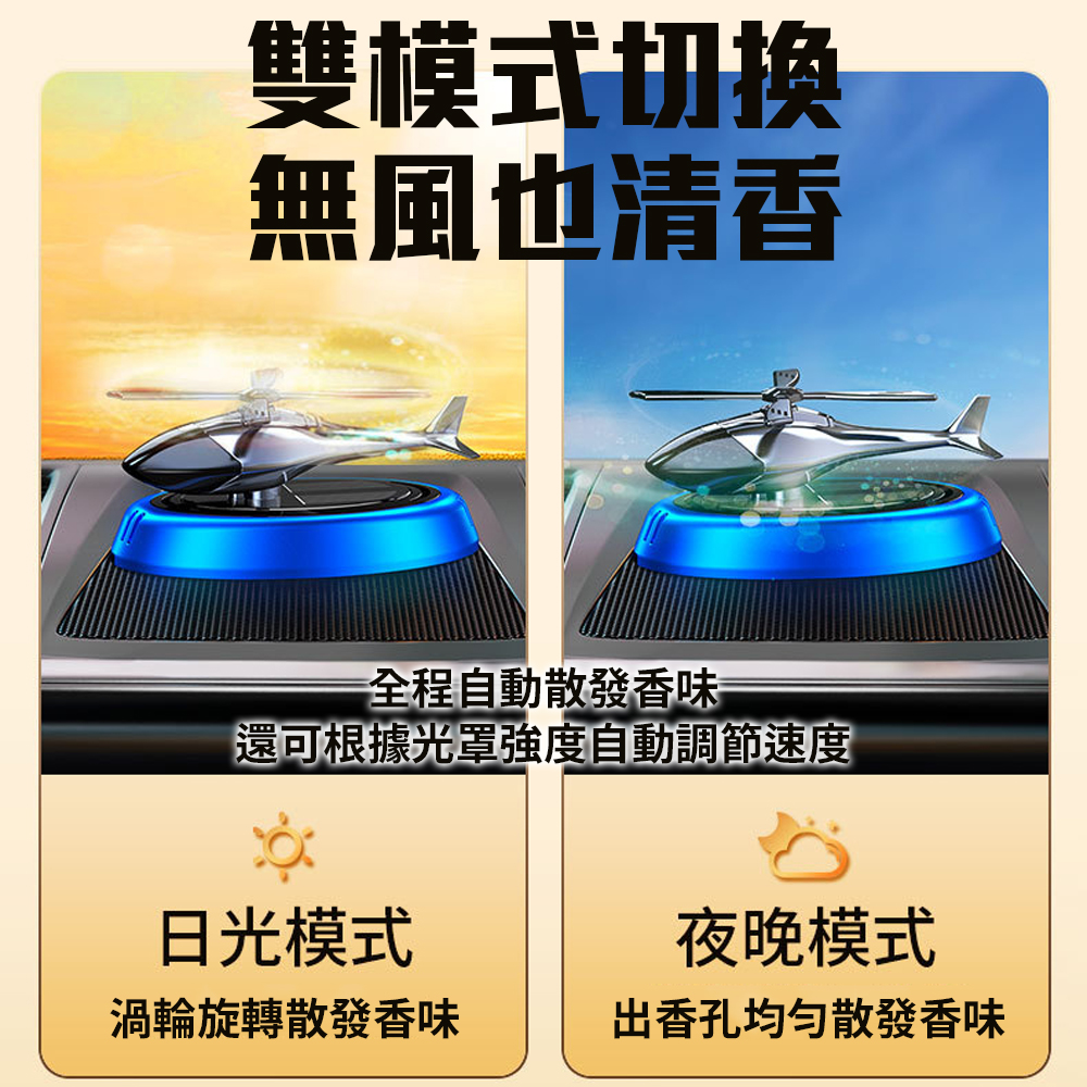 旋轉散發香味【光能直升機車用香氛】光感 自動調節 高頻擴散清香 除醛 室內 居家 擴香儀 空氣清淨 奈米淨化 交換禮物, , large