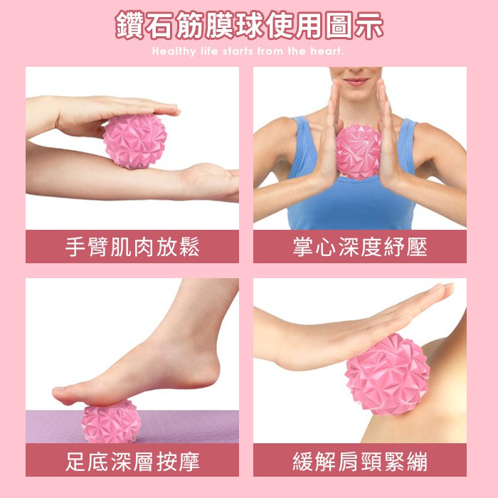 【LOTUS】輕巧鑽石紋恢復放鬆花生筋膜球 2入組, , large