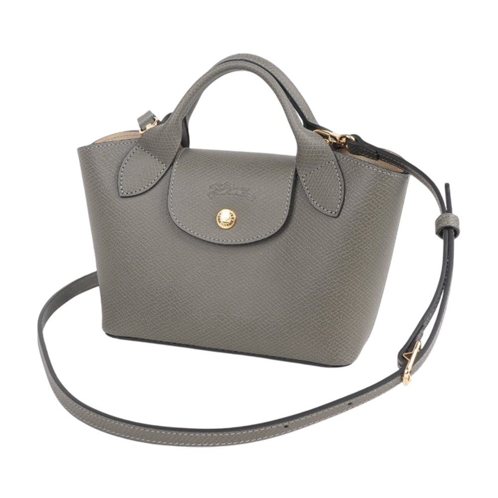 LONGCHAMP Epure XS 釦式牛皮迷你二用包(斑鳩色), , large