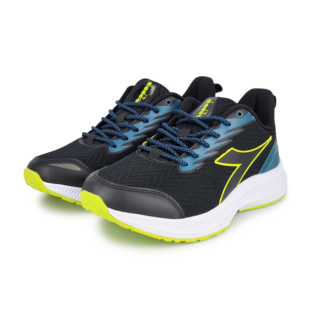 DIADORA迪亞多那 輕量專業慢跑鞋 男運動鞋 男鞋 撞色 透氣 保護後跟 穩定 支撐 吸震 減壓 耐磨 止滑 黑, 黑,27, large