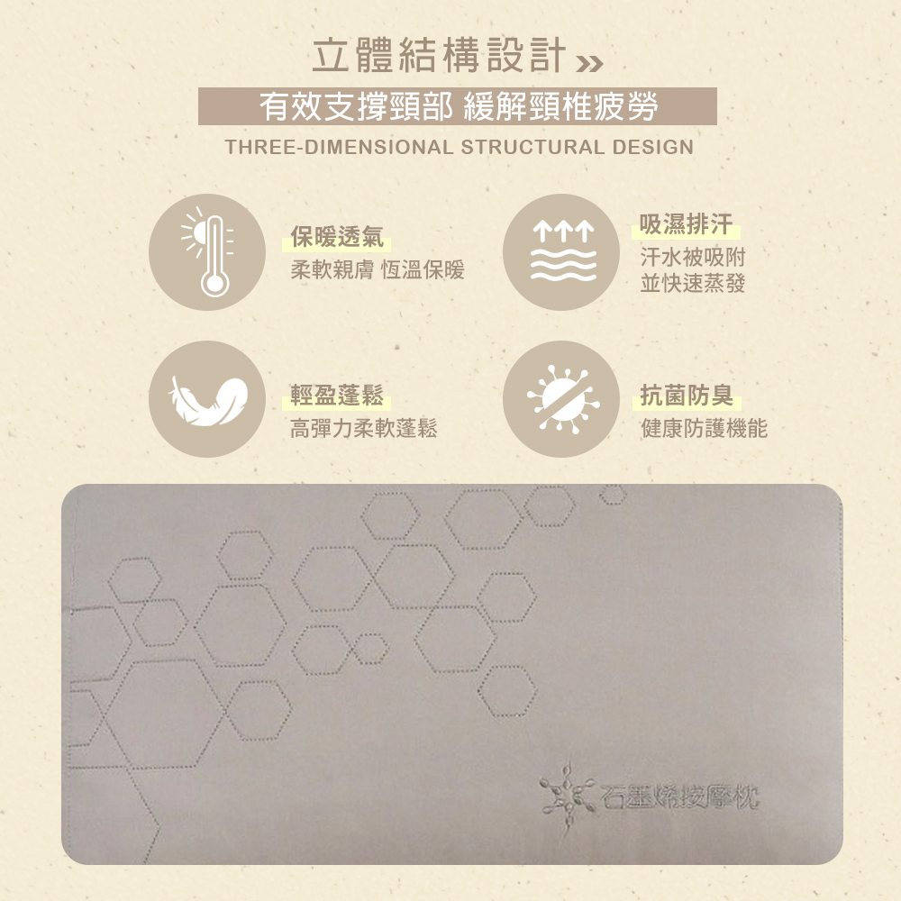 【Galatea葛拉蒂】台灣製造石墨烯高彈力枕 2入組, , large