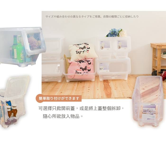 【Y HOUSE】Large-mouthed transparent white storage box Plastic storage box-medium size, , large