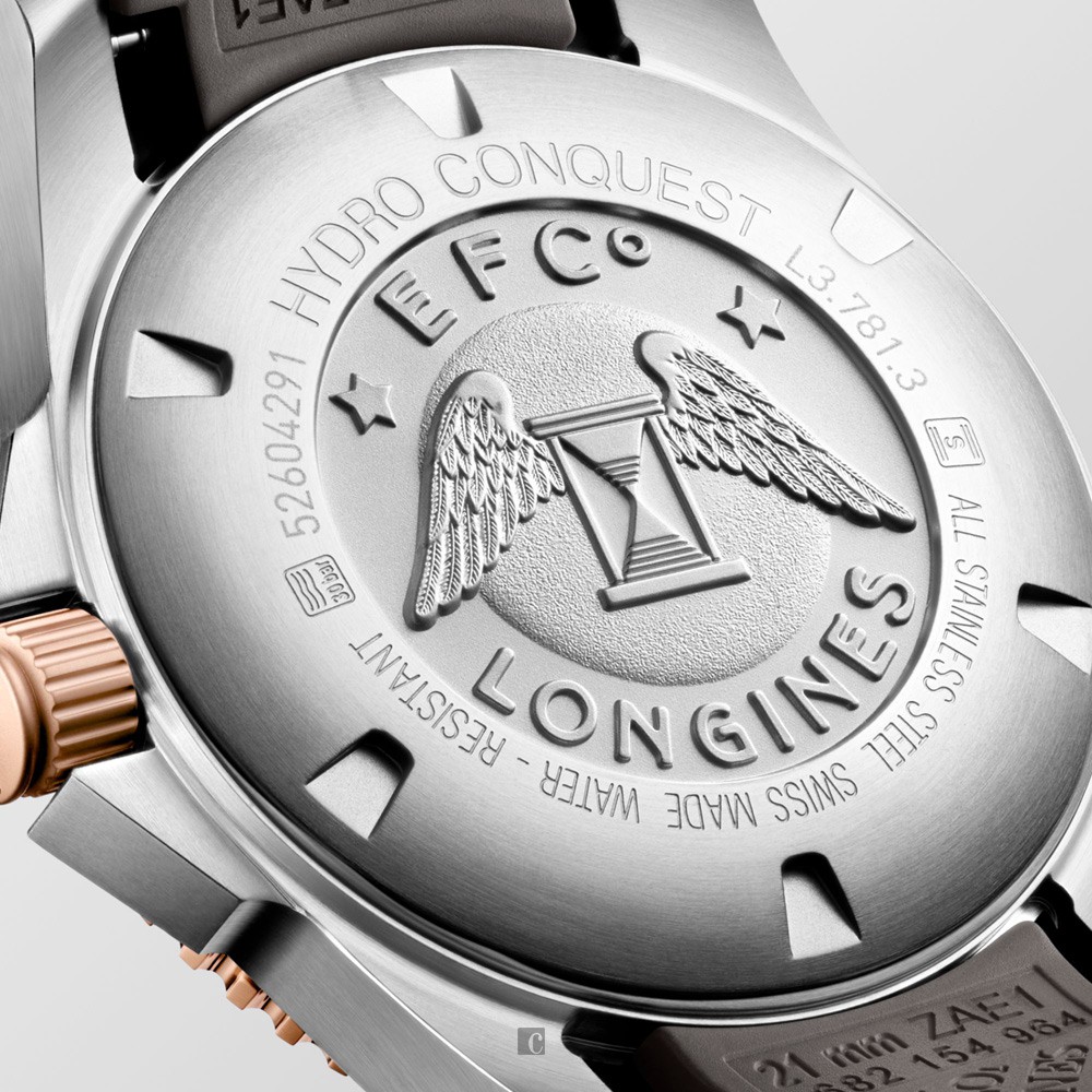 LONGINES 浪琴 深海征服者浪鬼陶瓷潛水機械錶-灰x玫瑰金/41mm L37813789, , large