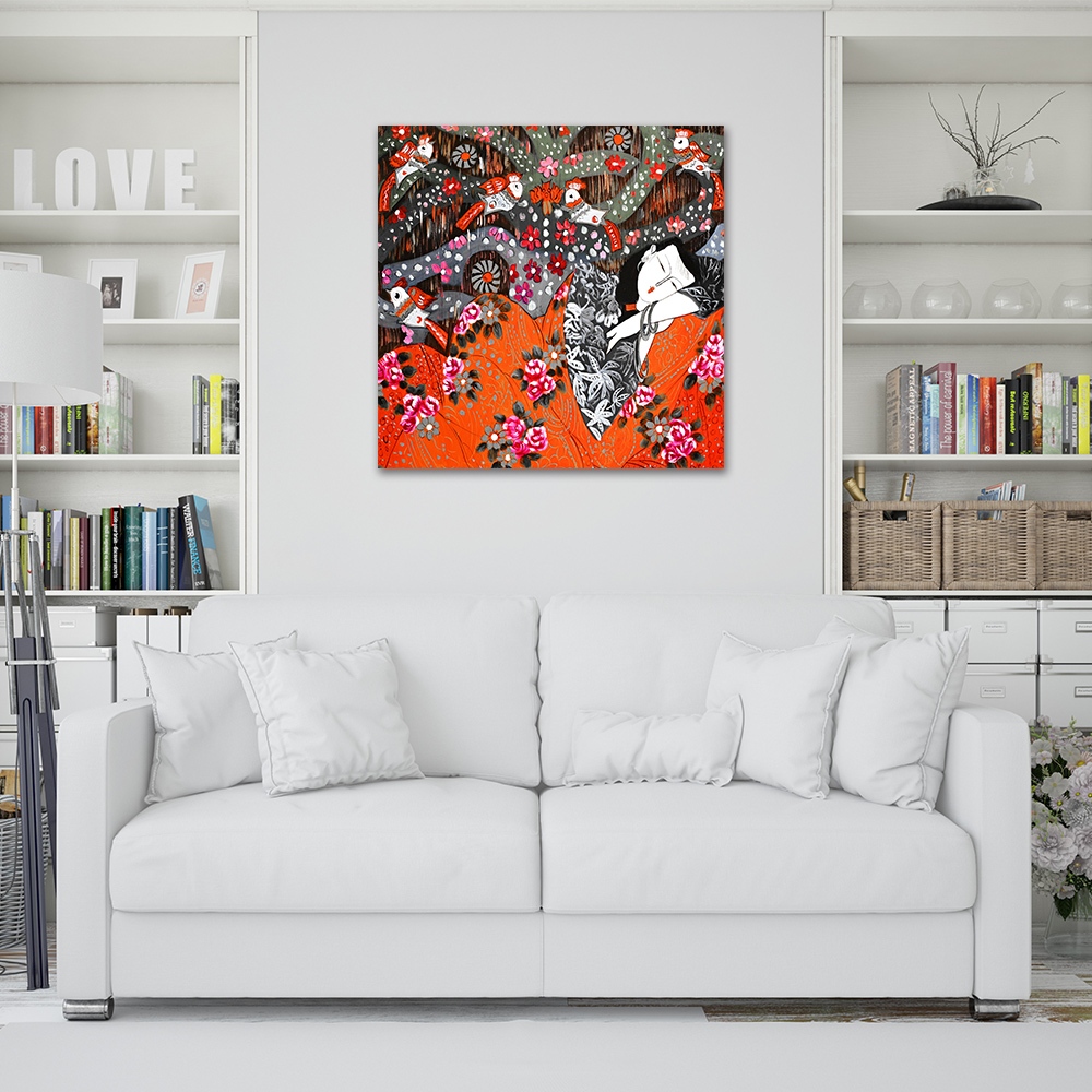 【御畫房】民俗系列一 國家一級畫師手繪油畫80×80cm(VF-182), , large